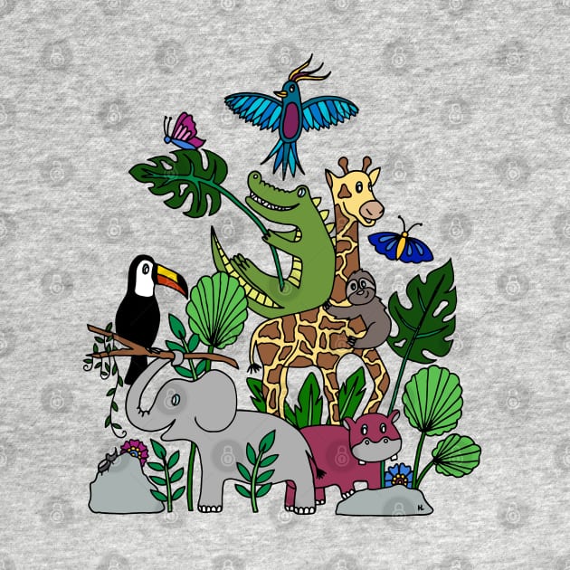 Jungle Animals Pileup by HLeslie Design